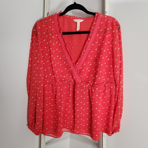 Matilda Jane top womens large Let's Go Together must be love peplum - Picture 1 of 5